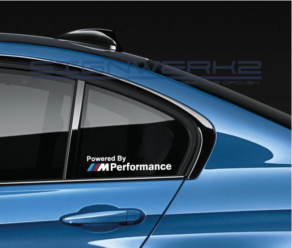 Powered By M Performance Decal Sticker logo M power M3 M5 Multi Color Pair