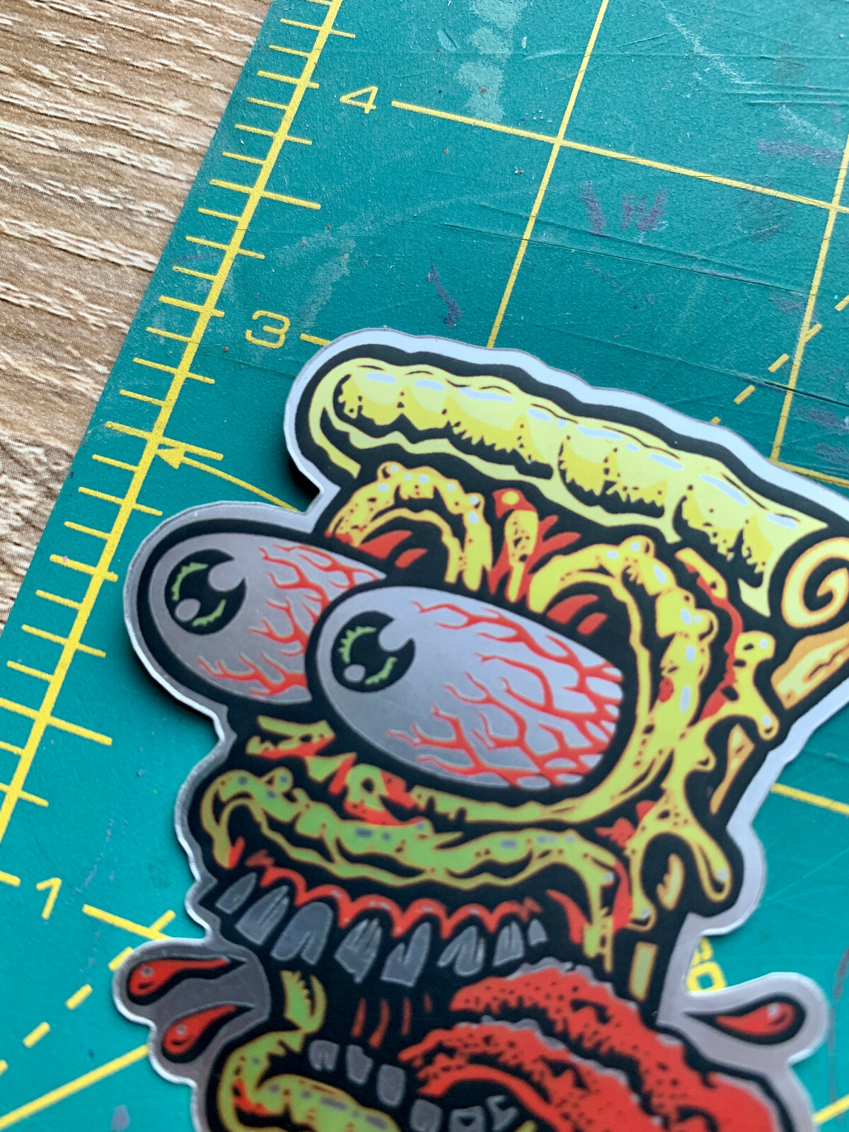 Rat Fink Hot Rod Pizza 3 inch Holographic Premium decal Sticker Car Window