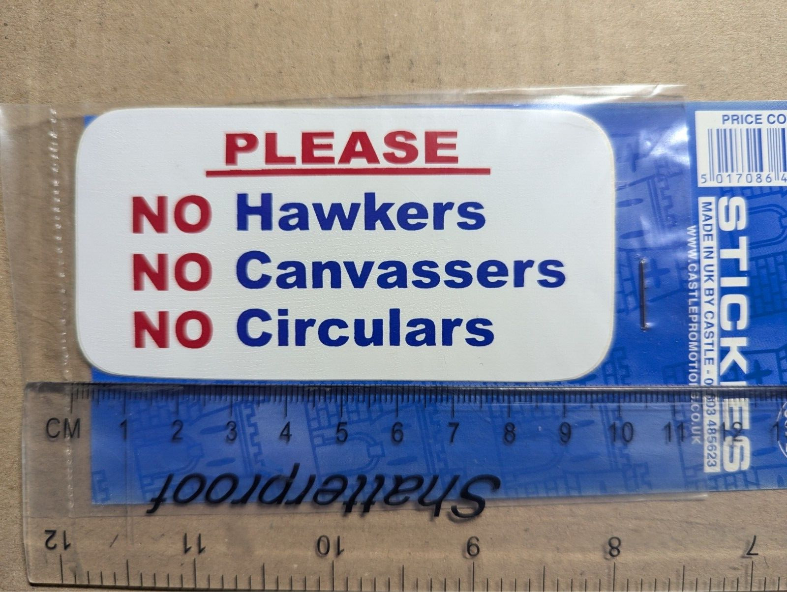 No Hawkers Canvassers Circular Sign Emblem Car Van Vehicles Vinyl Sticker Decal