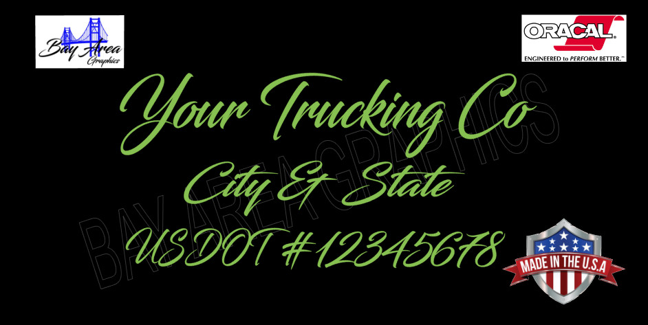 CUSTOM TRUCK DOOR VINYL DECALS USDOT LETTERING SETX2 WATERPROOF