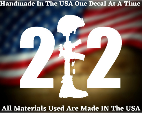 22 A Day Cross Of The Fallen Soldier Awareness Decal USA Seller