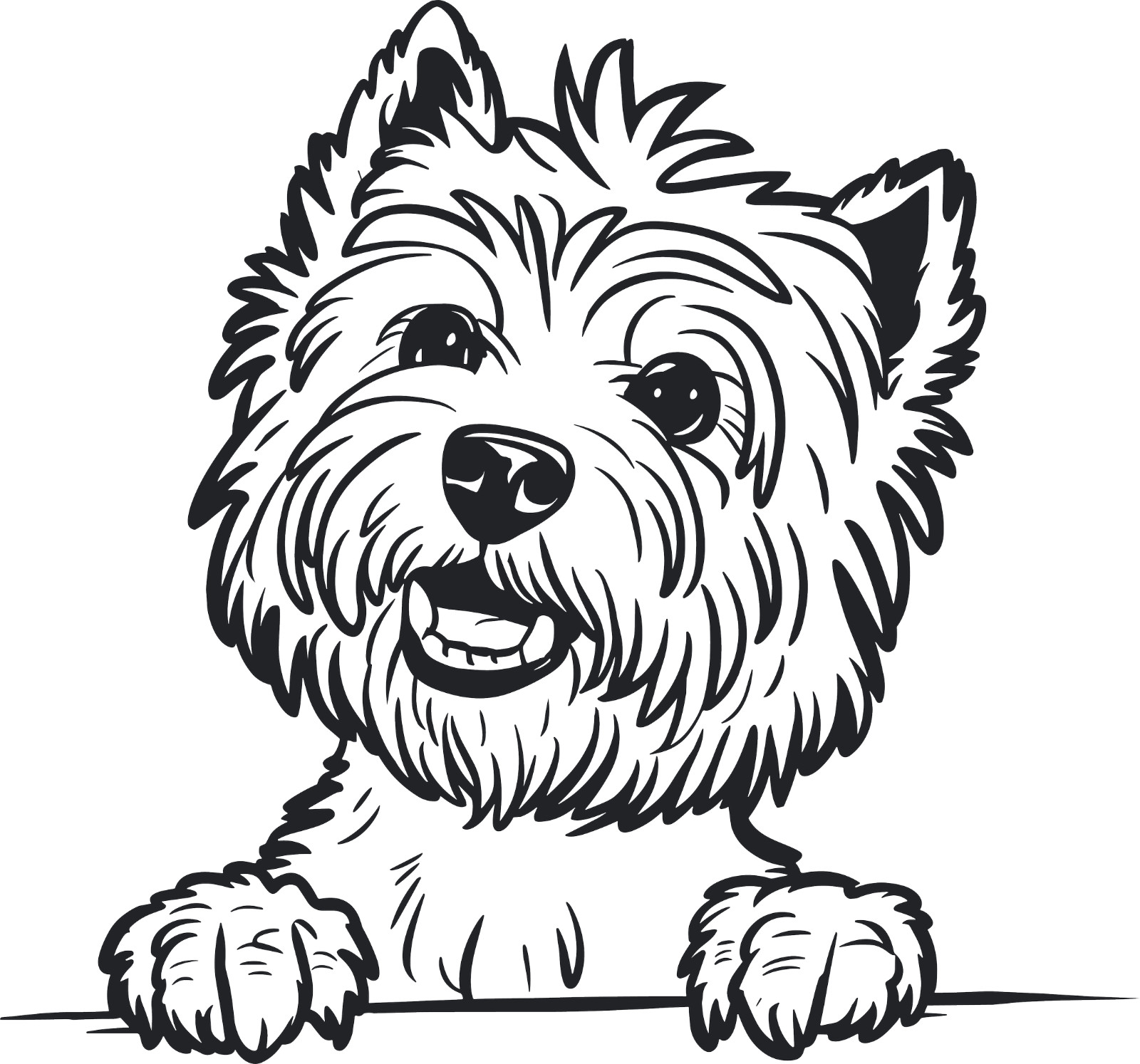 Westie West Highland Terrier Peeking Premium Customizable Vinyl Decal Waterproof