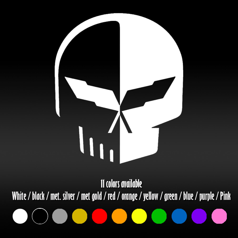 6″ Corvette Skull Racing Jake Window Car Laptop Outdoor Decal sticker
