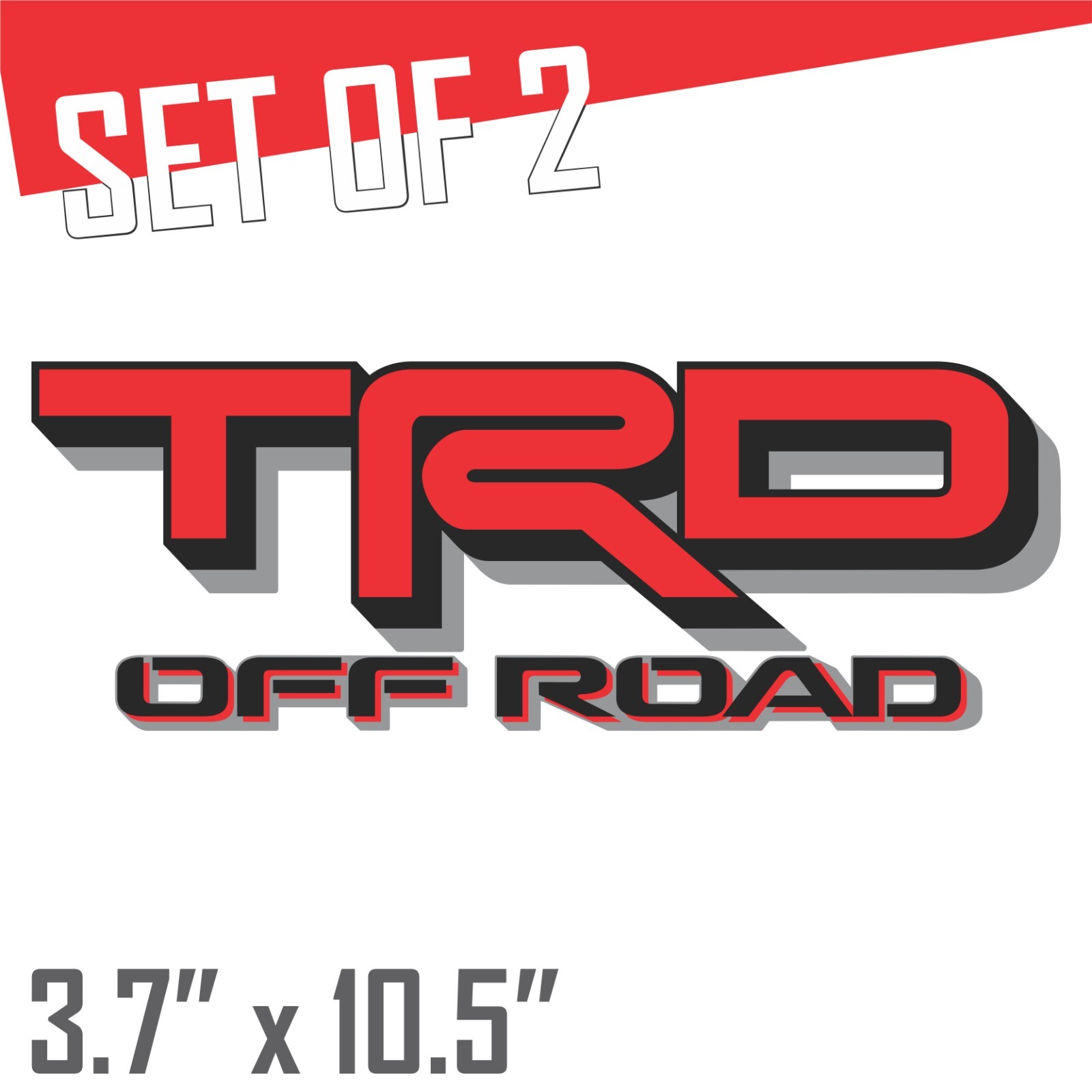 2024 Toyota Tacoma vinyl decals trd off road 4×4 stickers Black / Red, Set of 2