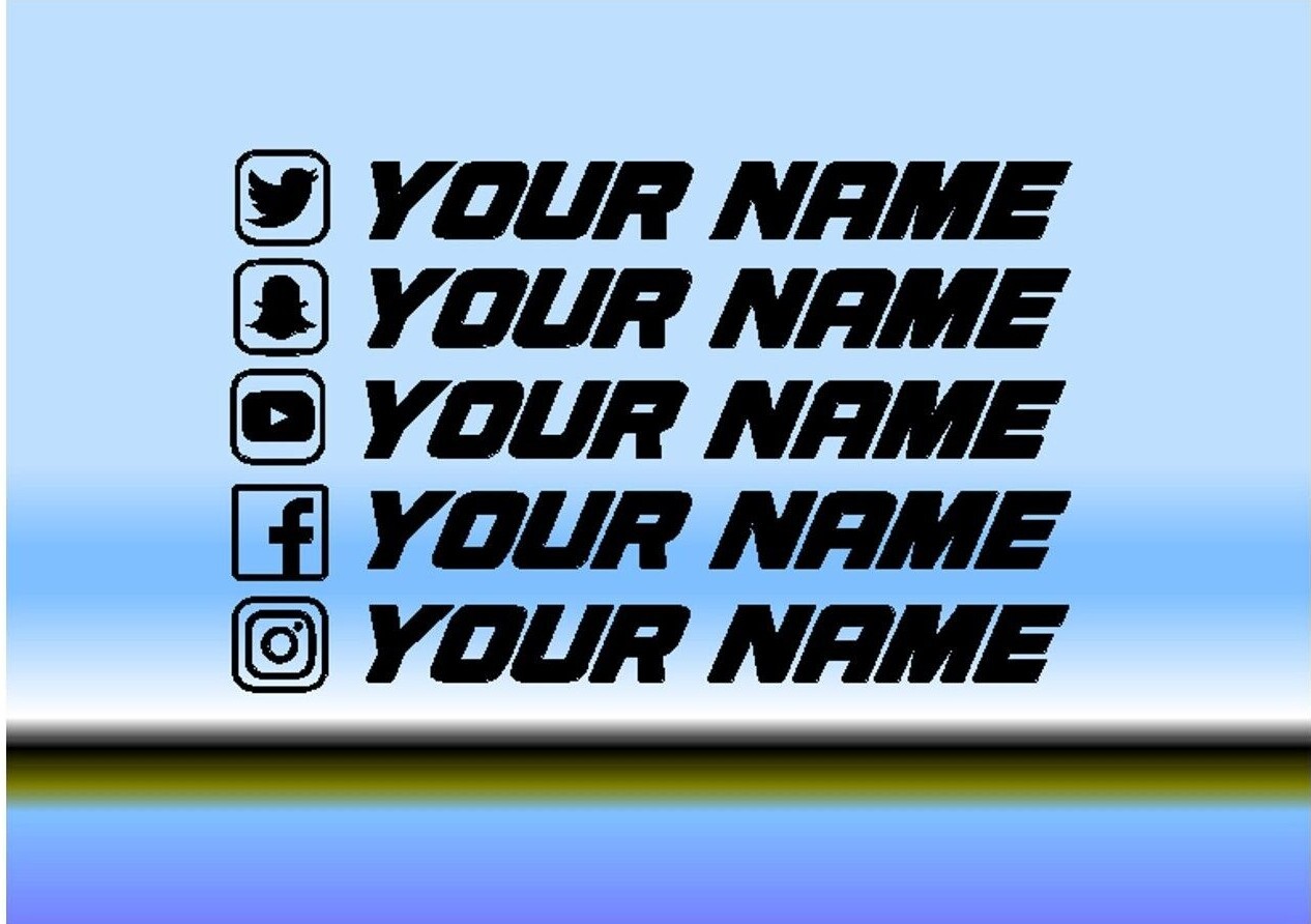 instagram facebook youtube snapchat twitter Username Sticker – Vinyl Car “LOOK”