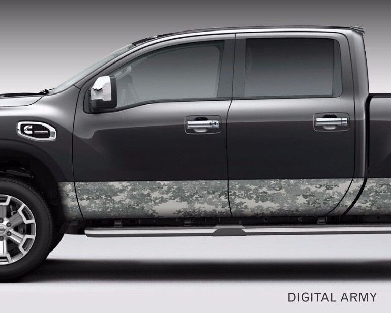 Camo Digital Army Rocker Panel Graphic Decal Wrap Kit Truck SUV – 6 Size Options