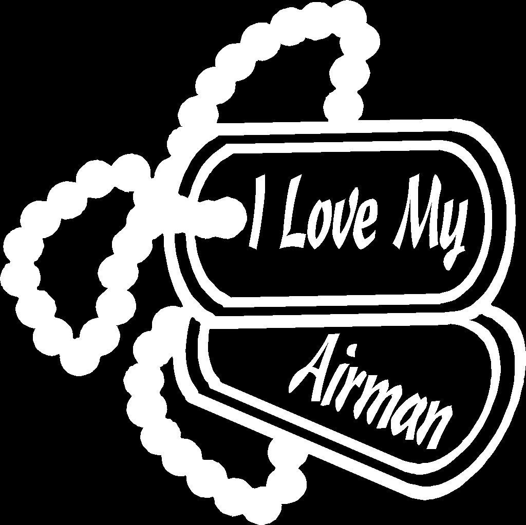 US Air Force I Love My Airman Dog Tags Vinyl Car Truck Window Decal Sticker