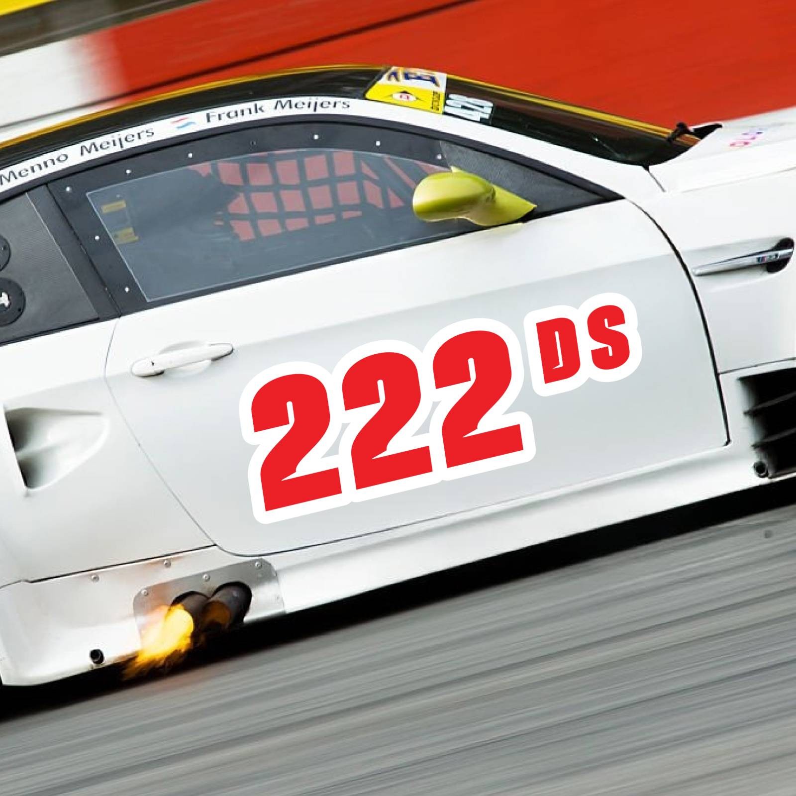 Custom Autocross Number Class Sticker Matte x2 8,10,12-16 inch – White Outline