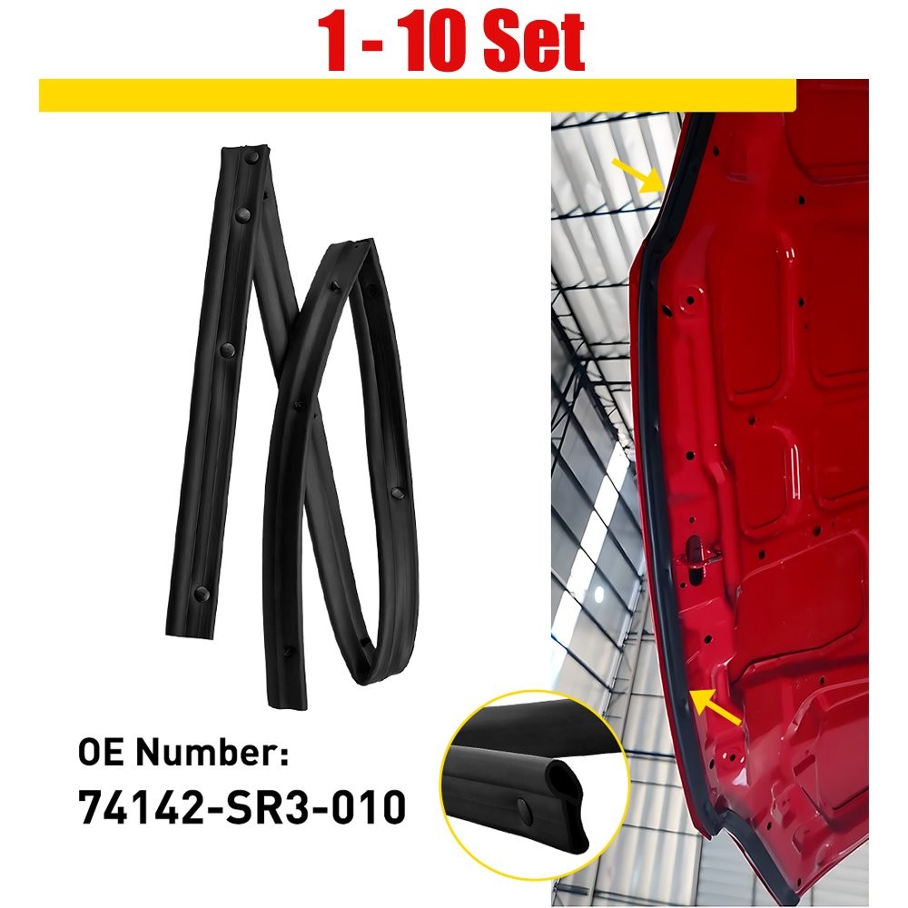 For Honda Civic EG 1992-95 Sedan 4door Rubber Weatherstrip Seal Front Hood 1-10X