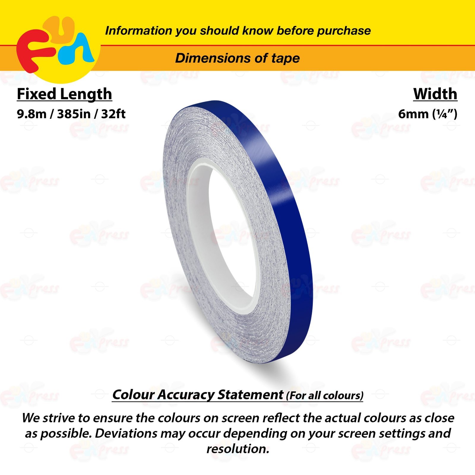 DARK BLUE 1/4″ 6mm PIN STRIPE Car Model Bike Streamline TAPE Decal Vinyl Sticker