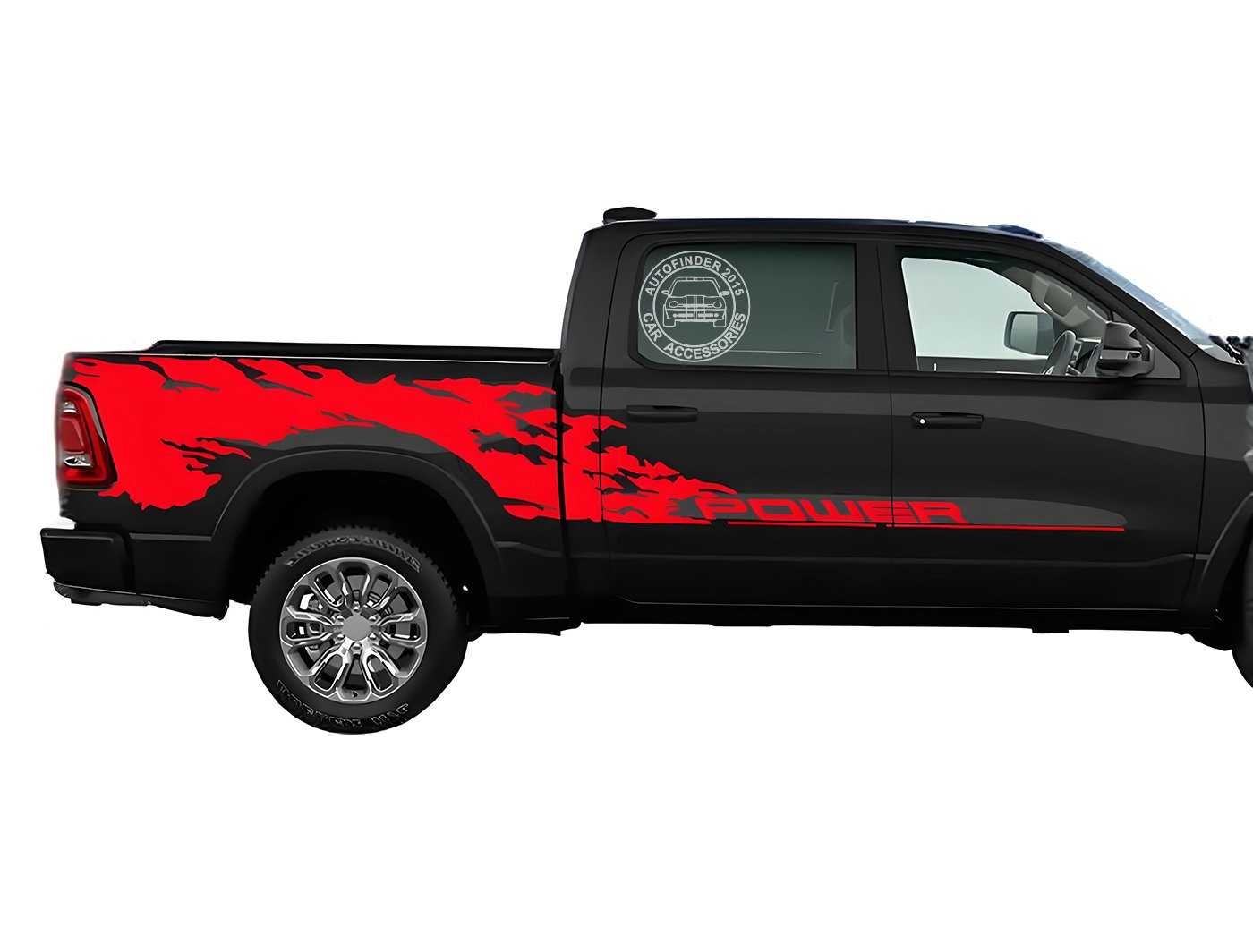 Pickup Truck Distorted Stripe Graphics Sticker For Dodge Ram Toyota Tacoma Hilux