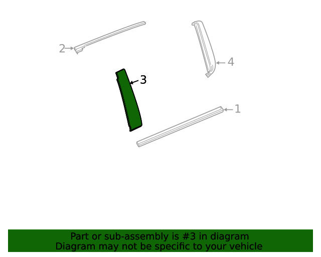 Genuine GM Rear Passenger Side Door Window Frame Front Applique 84987914