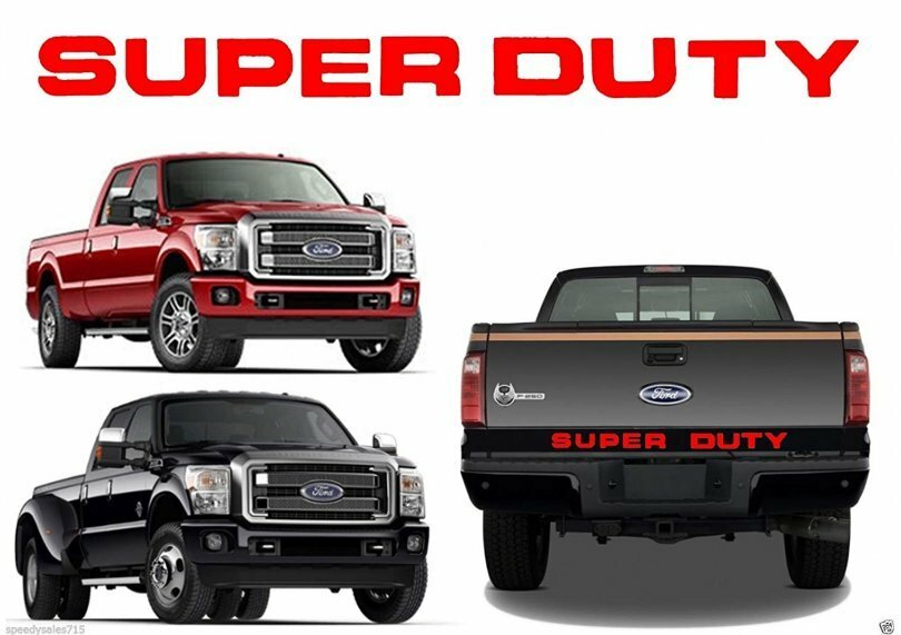 RED Tailgate Plastic Letter Inserts for 08-16 SUPER DUTY Models Not Decal