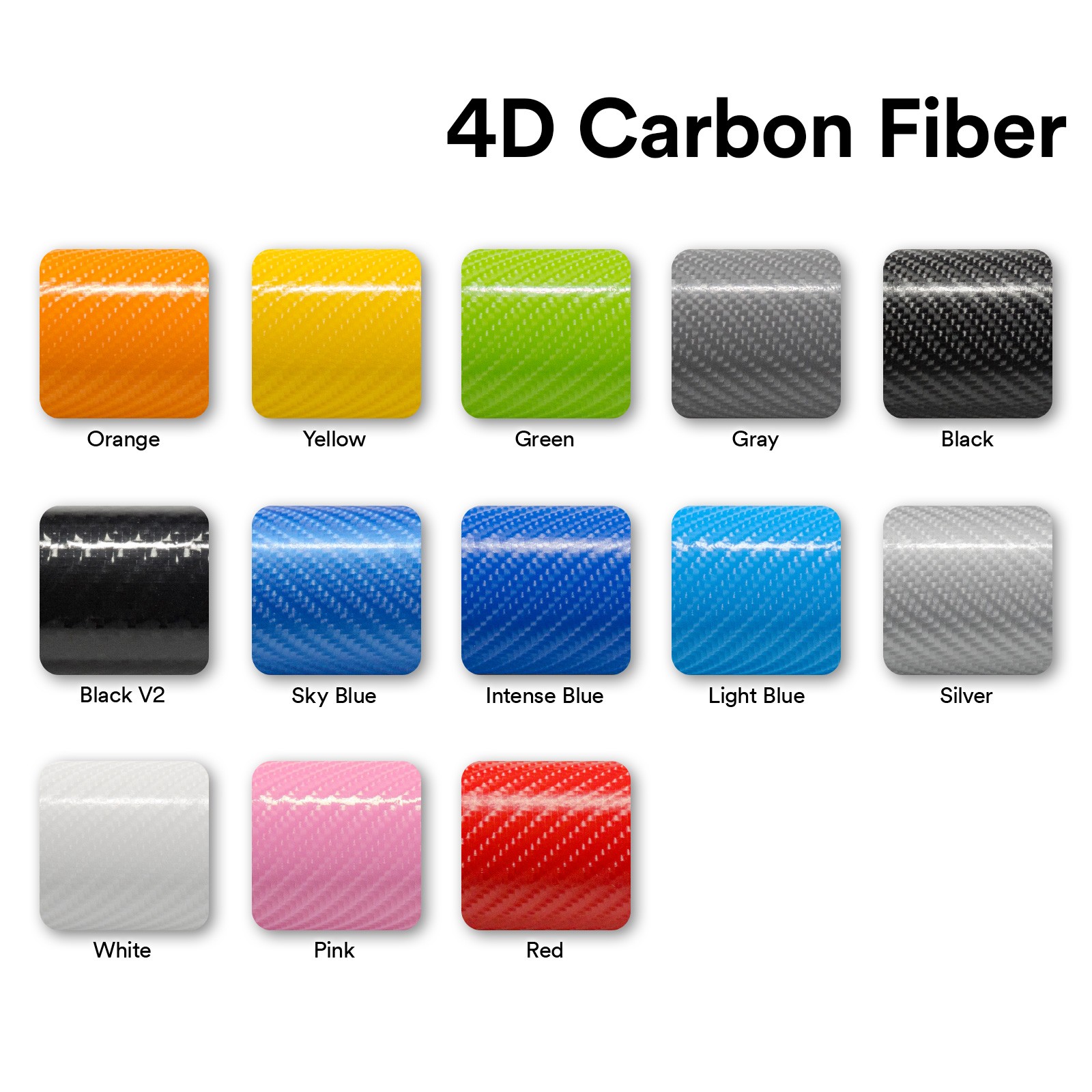 Premium 4D Gloss Carbon Fiber Vinyl Wrap Sticker Decal Sheet Bubble Free Film