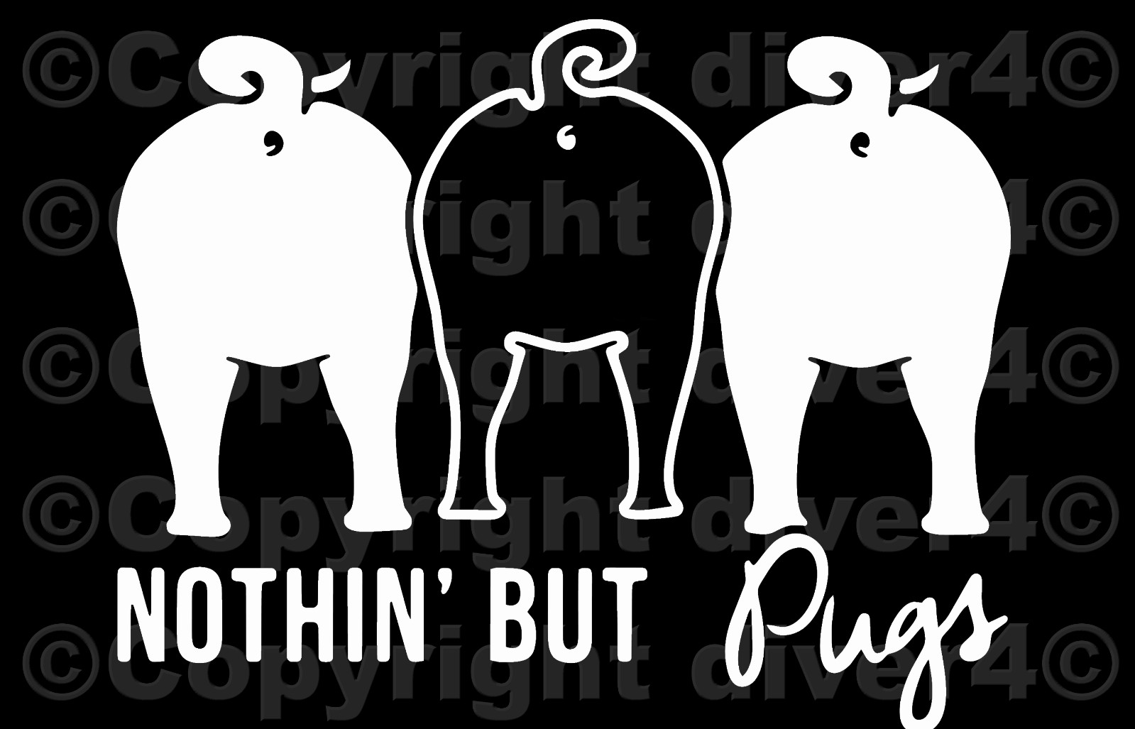 Nothin Butt Pugs Car Van Window Decal Bumper Sticker US Seller