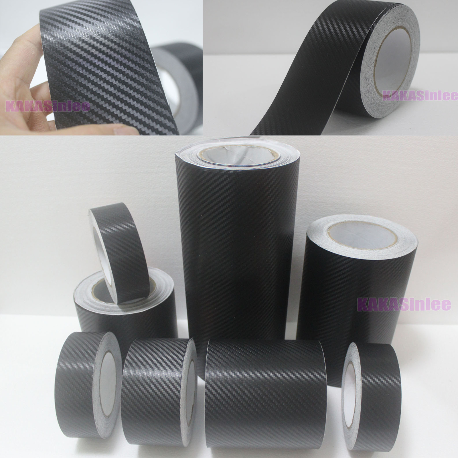 Decorative Strip Tape 3D Texture Carbon Fiber Vinyl Wrap Film Car House Sticker