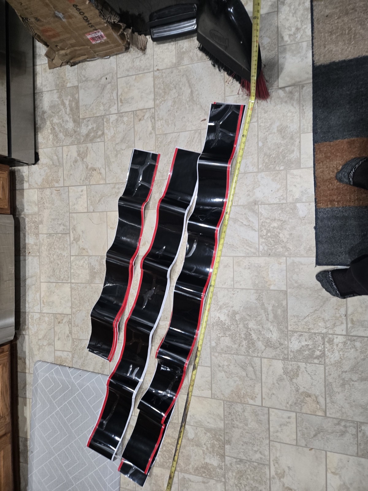 3PCS Car Wrap Stickers and Decals Vinyl Black – Red Stripe Vinyl Wrap