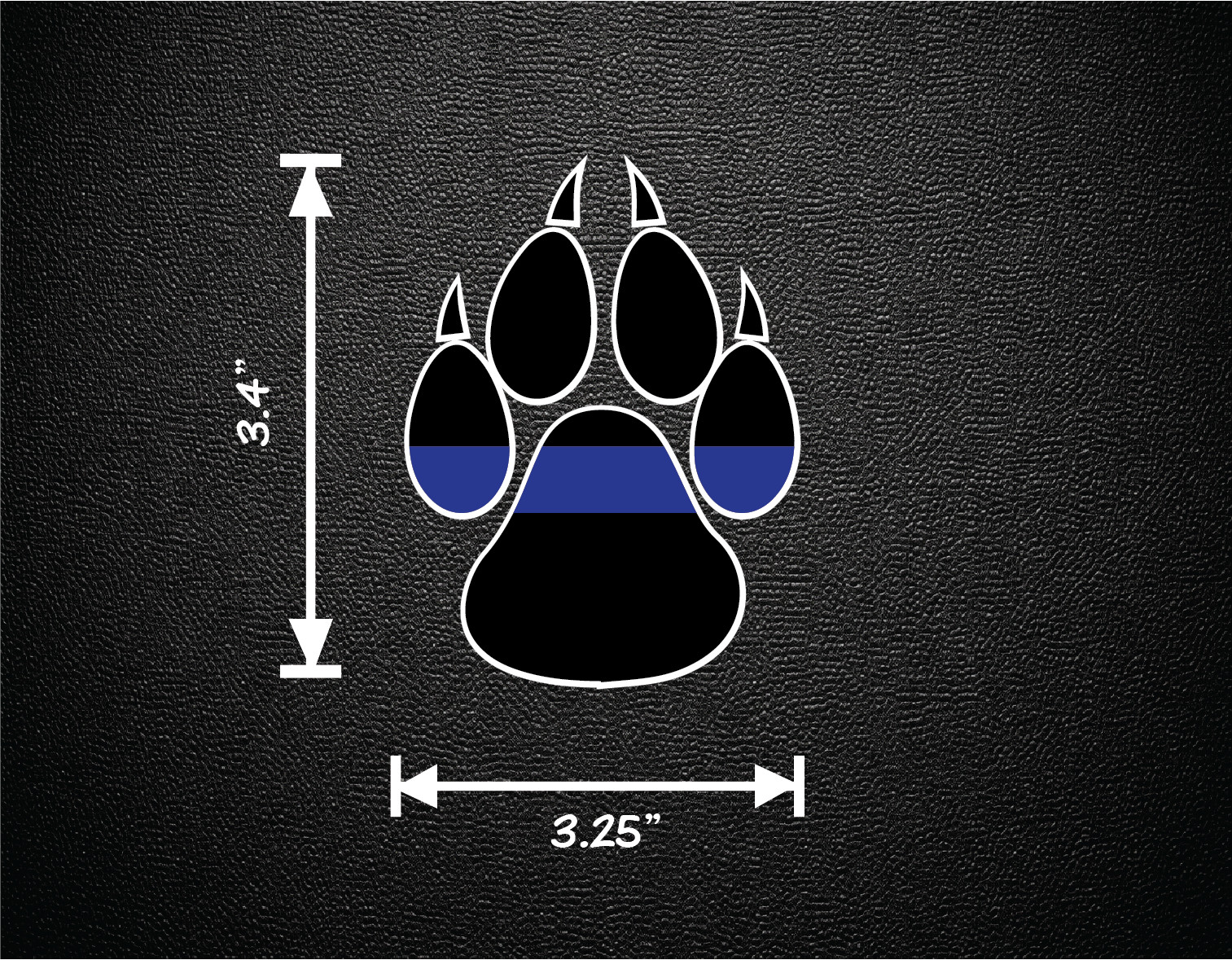 Thin Blue Line Paw Prints Police Dog Support The Fallen 1 Pair of Stickers P 505