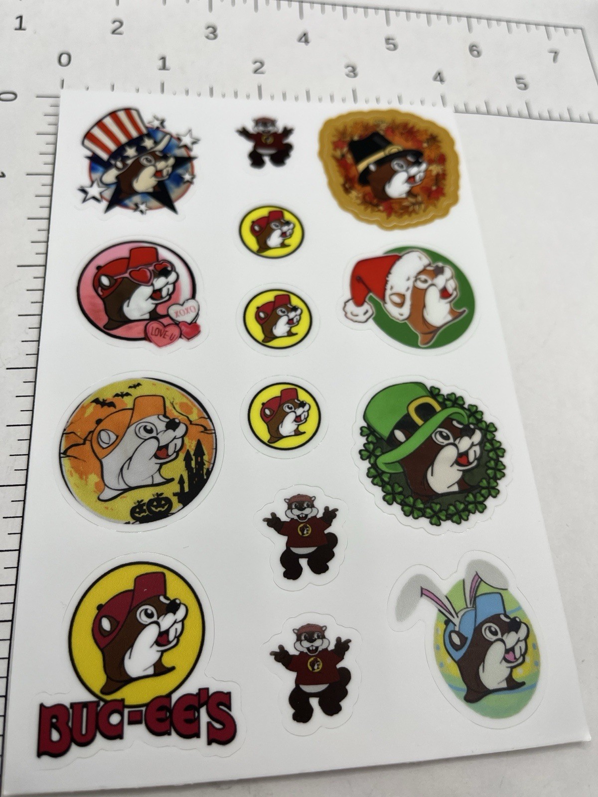 Buccees Beaver Mascot Sticker sheet Buc-ees Bumper sticker 4×6” Inches Holiday