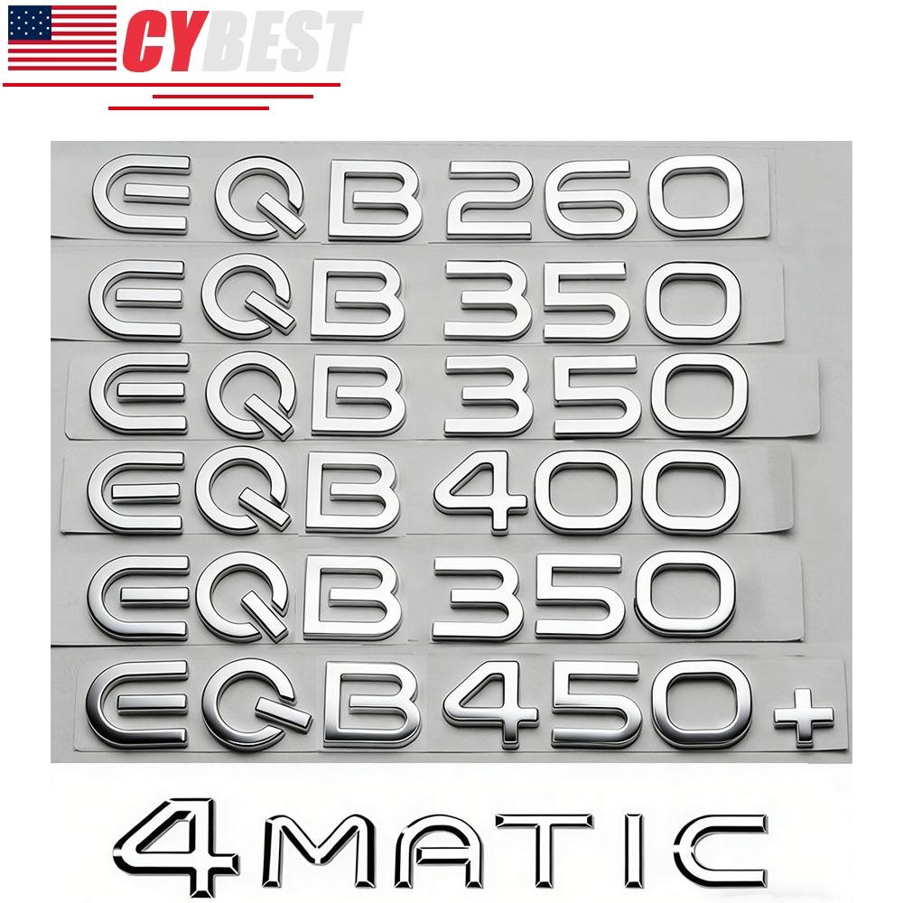 Chrome Letters FOR EQB250 EQB250+ EQB260 EQB300 EQB350 EQB350+ 4MATIC Emblems