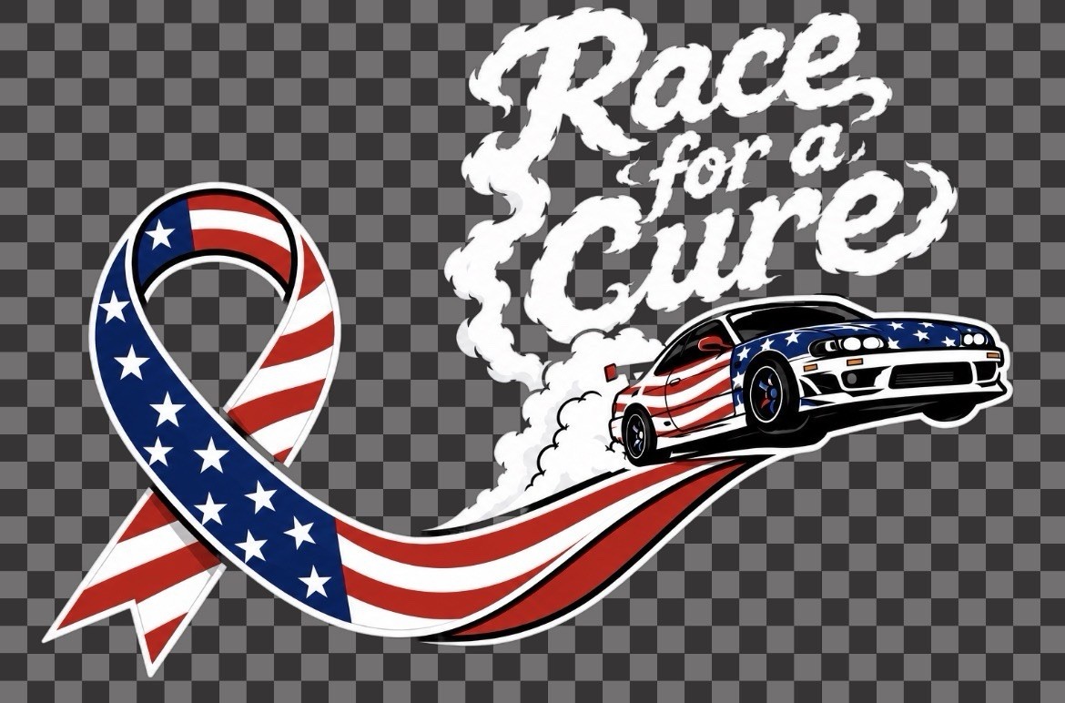 Race For A Cure: Charitable Car Decals; Awareness Decals For PTSD / Veterans
