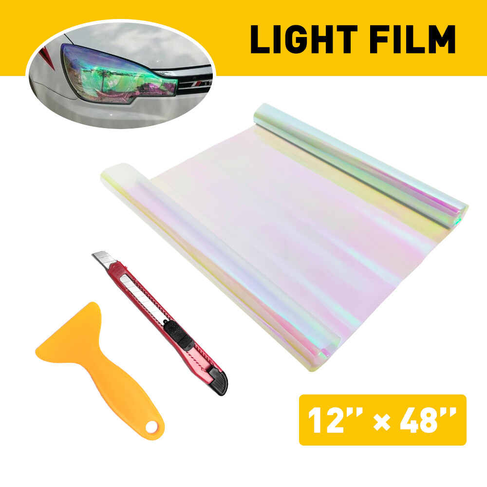12″X72″ Gloss Dark Black Smoke Headlight Taillight Fog Light Tint Film Vinyl