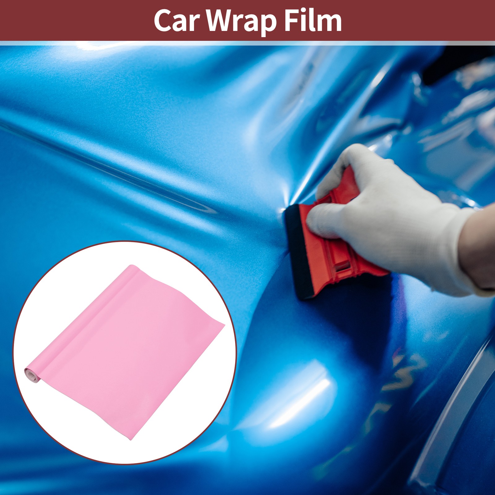 Matte Pink Car Wrap Film 31x152cm(1ft x 5ft) Vinyl Wrap Cover 1 Pc Universal