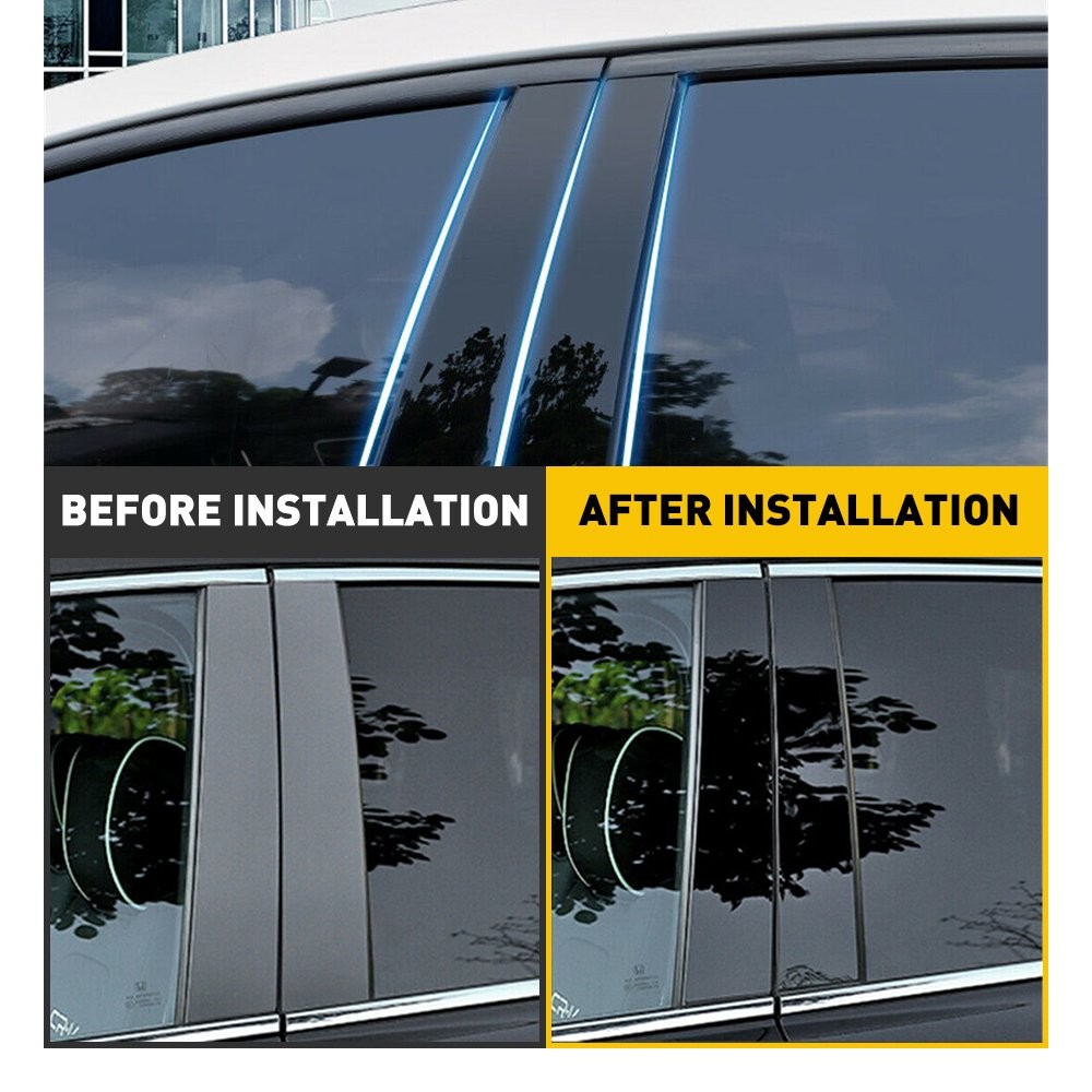 6/1 For Chevrolet Malibu 2016-2021 Car Door Trim Pillar Posts Black Decal Cove A