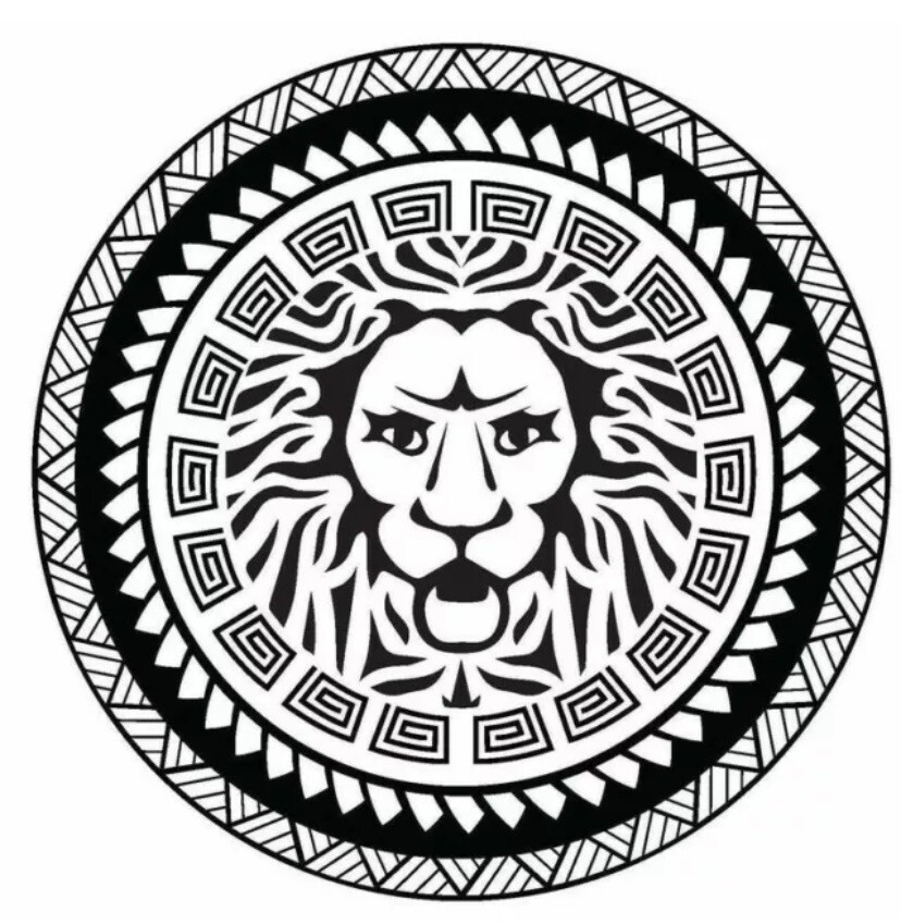 4” Beautiful Lion Mandala Sticker Waterproof White Background Wild Freedom