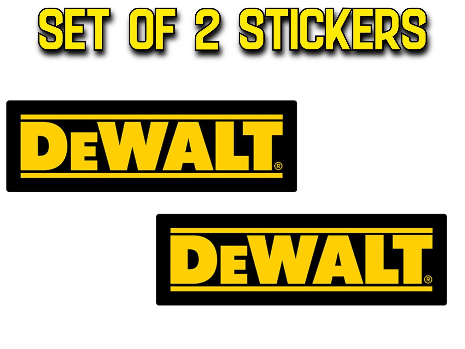 DeWalt Tools Vinyl Sticker Decal Tool Box Garage Truck Bumper Water Resistant