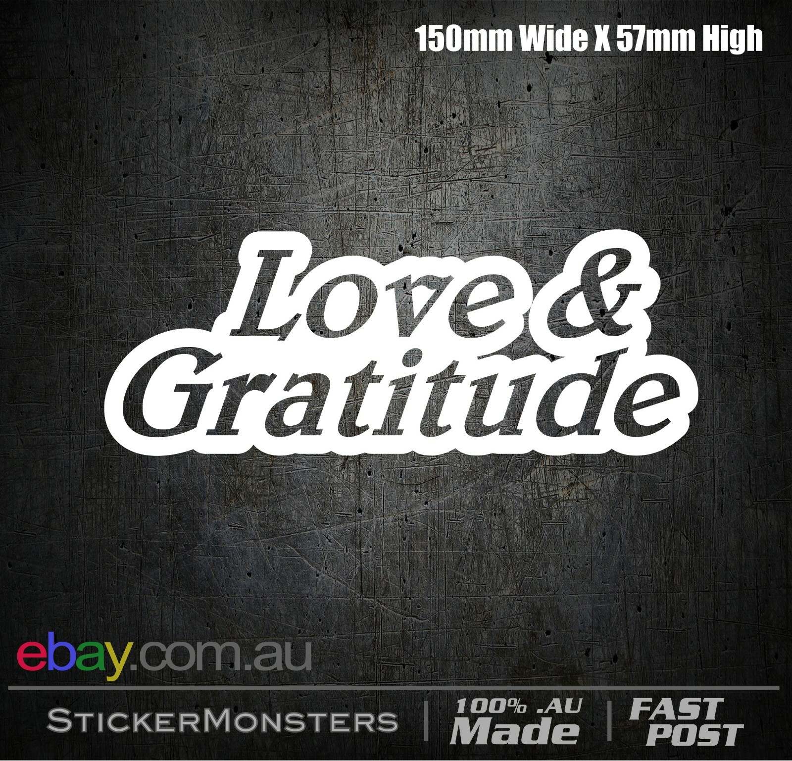 Love & gratitude sticker Decal 150mmW Spiritual With Thanks Car Van Laptop.