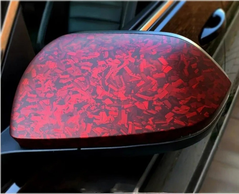 1ft x 5ft Matte Red Forged Carbon Fiber Vinyl Wrap Roll DIY Air Release Sticker