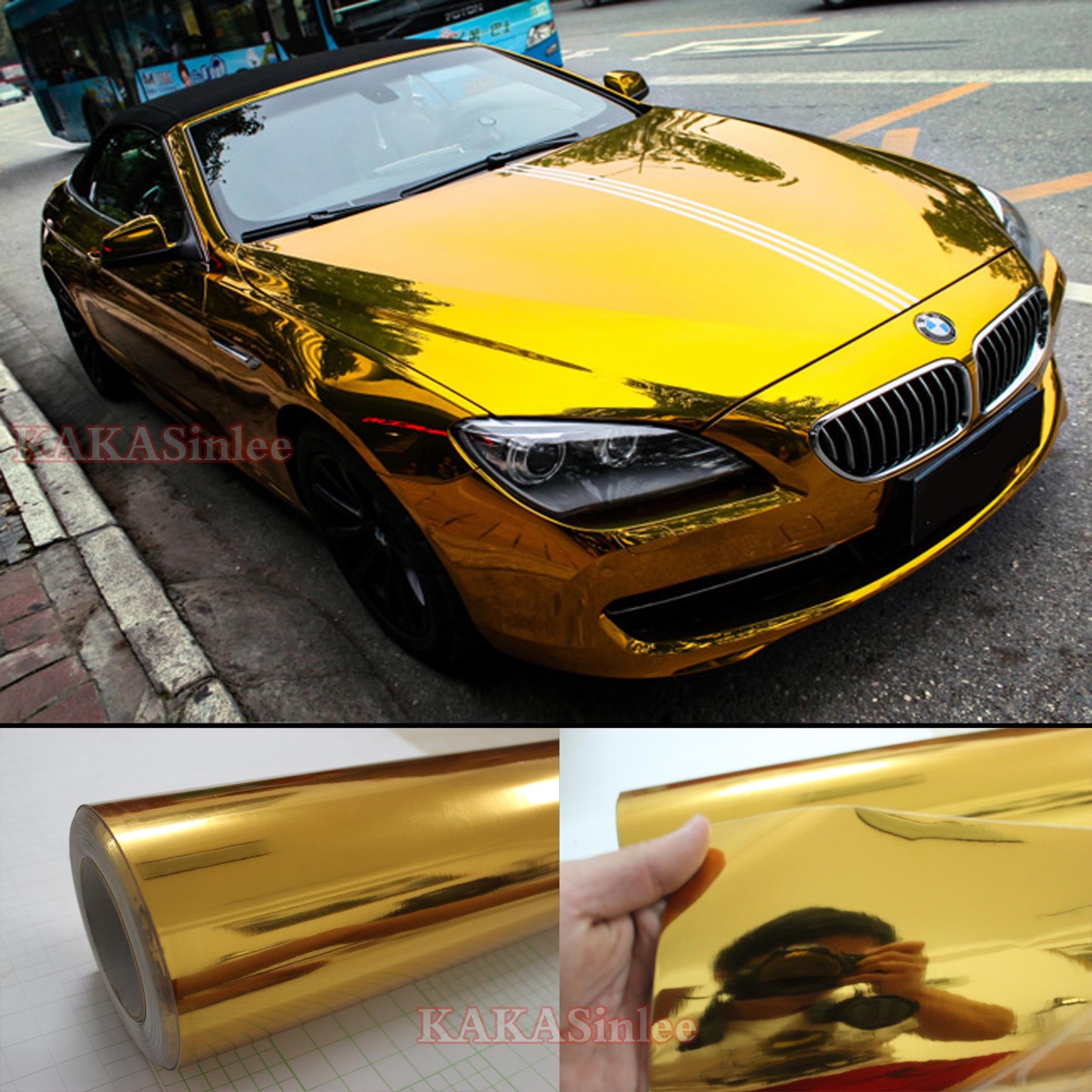 All Sizes – DIY Glossy Mirror Chrome Vinyl Sticker for Car Phone Laptop Wrap CF
