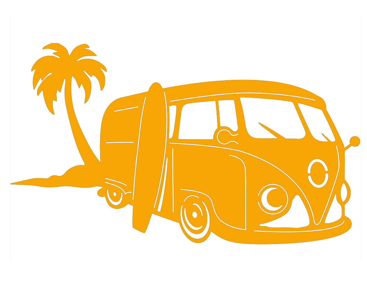 VW Kombi Bus Surfboard Palm Outdoor Vinyl Decal Car Truck Window Van Trailer