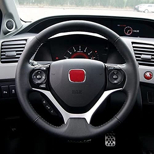 ECS RACING 3pcs Red Front Rear Steering Badge Emblem For CRV 2012-2016