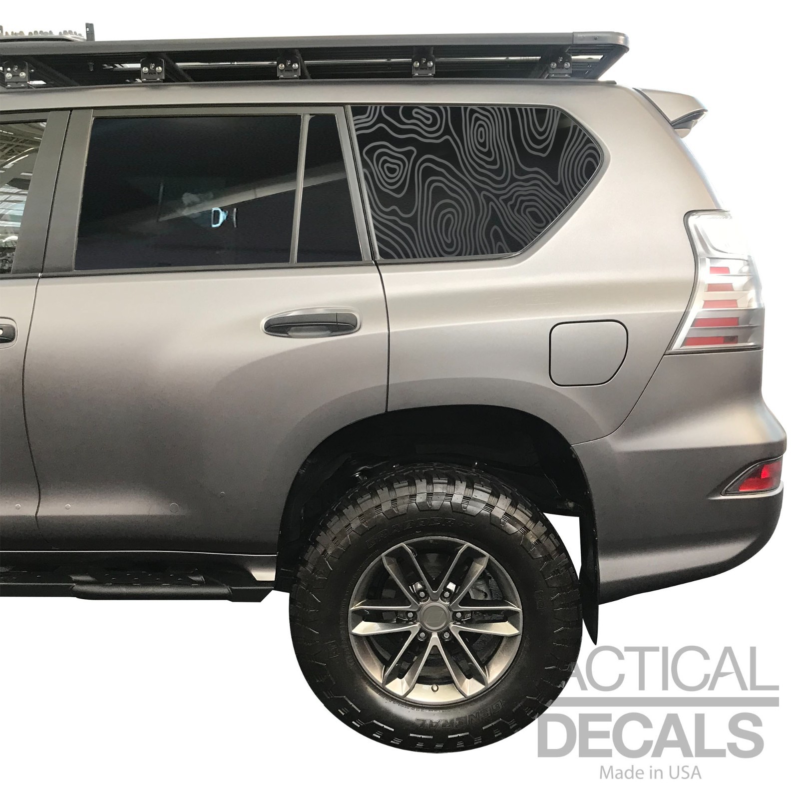 Topographic map lines design Decal for 2010-2023 Lexus GX460 GX1-TX3