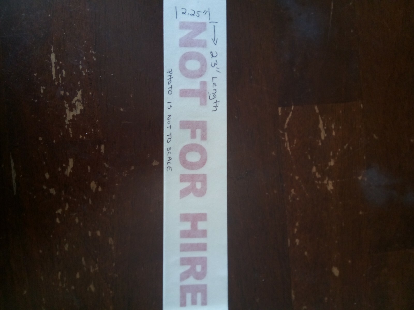 6 Pack RED NOT FOR HIRE DECAL KIT US DOT Approved Size