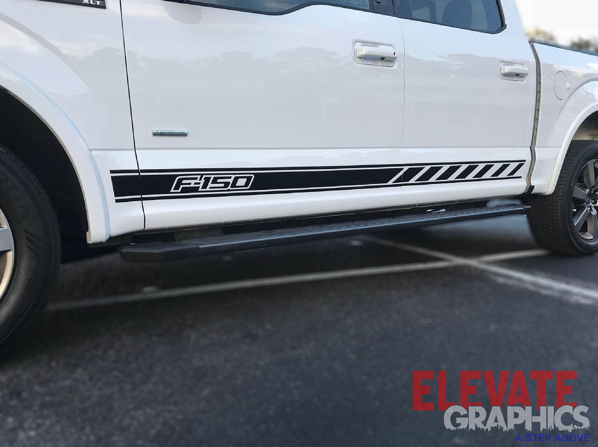 2009-2020 Fits Ford F-150 Rocker Three Stripe 3M Vinyl Decals Graphics Stripes
