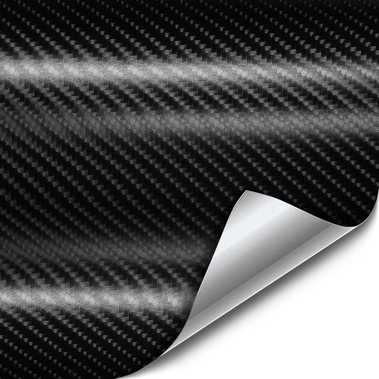 Black True R Carbon Fiber Vinyl Wrap Roll with Air Release Technology (6ft x 5ft