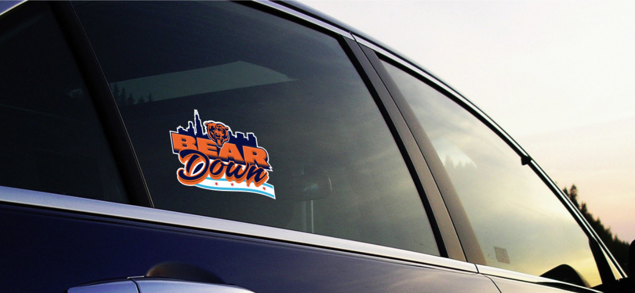 Chicago Bears Sticker Decal Bear Down Bumper Wall Decor – Waterproof Vinyl