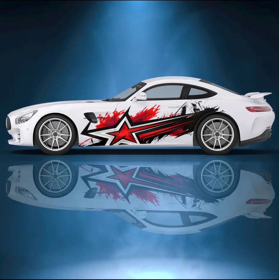All Cars STAR STARS decal for car mini truck or sport compact Both Sides Multi