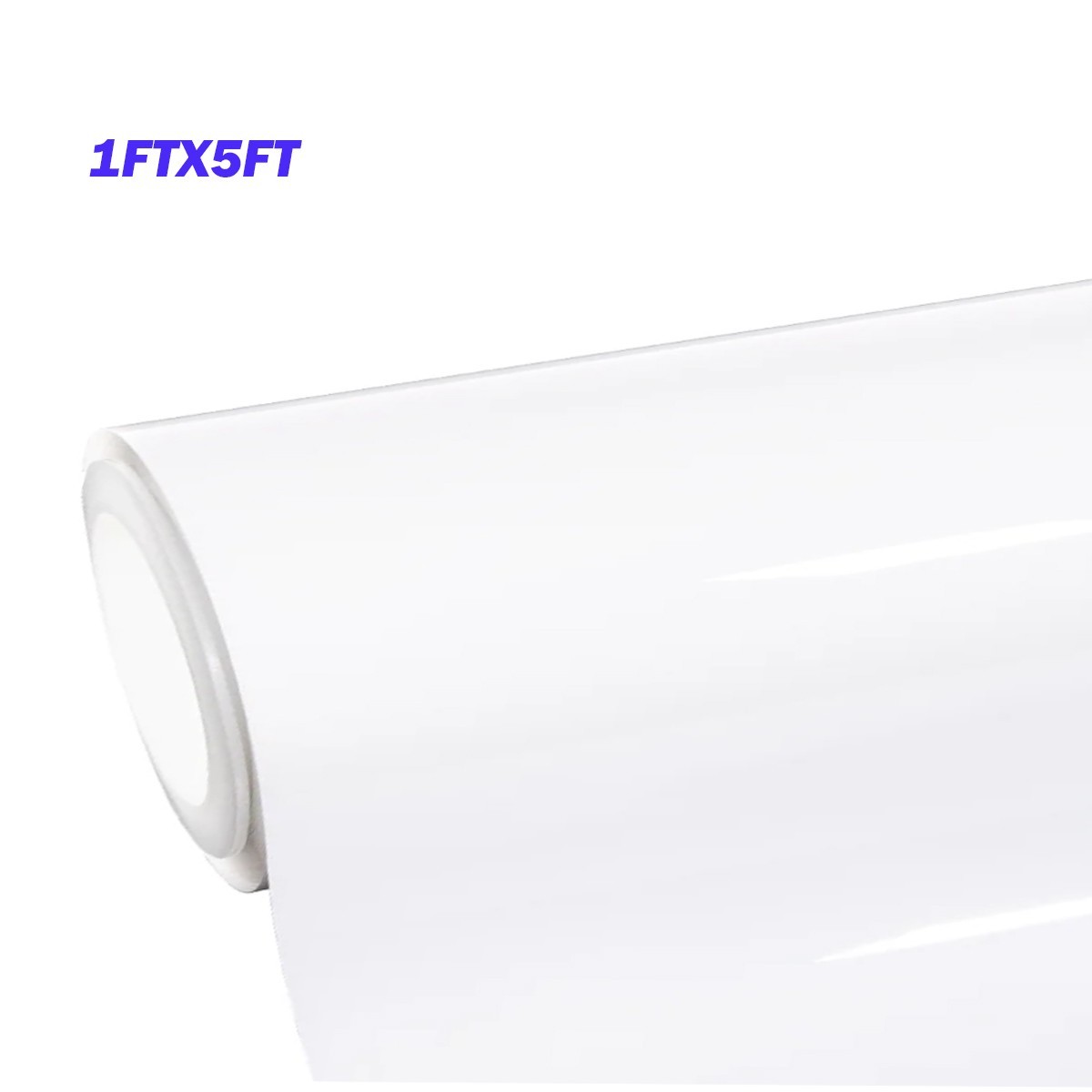12″x60″ Ultra Gloss PET Liner White Vinyl Wrap Air Release Bubble Free 1FT x 5FT