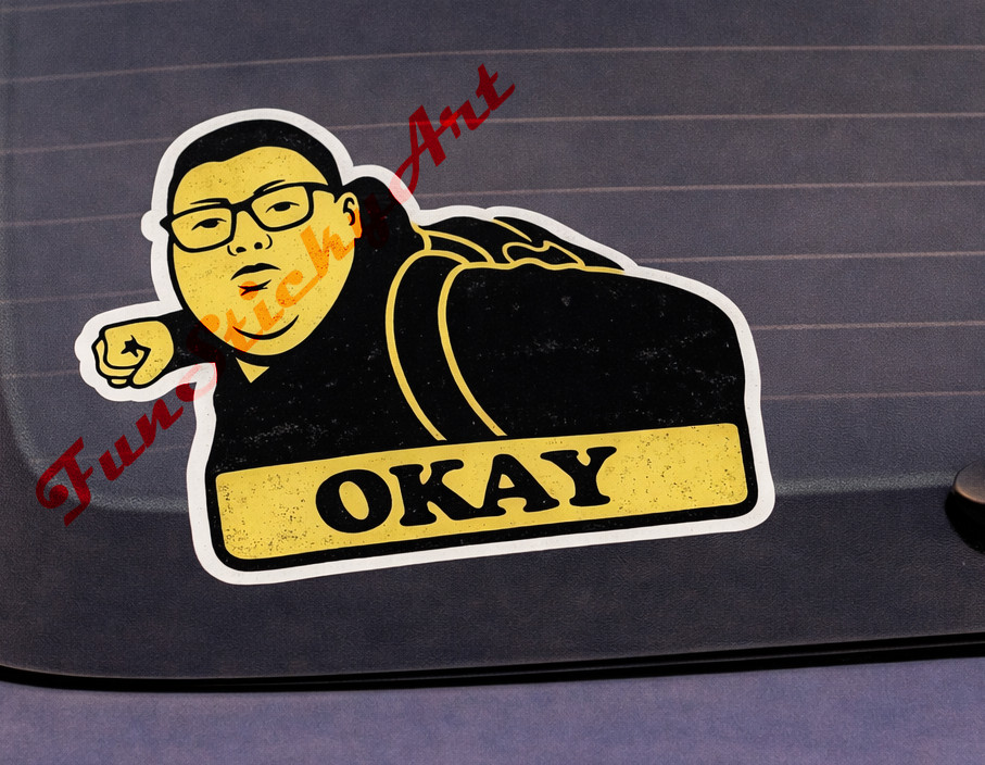 4″ Okey Kid Car Sticker Weatherproof Vinyl High Quality UV Scratch Resistant