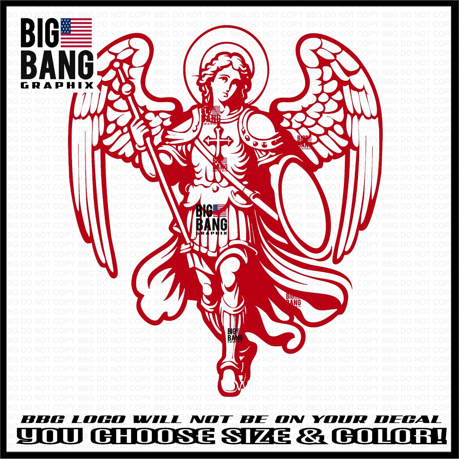 St. Michael Vinyl Decal Sticker Archangel Angel Christian Jesus Christ Believer