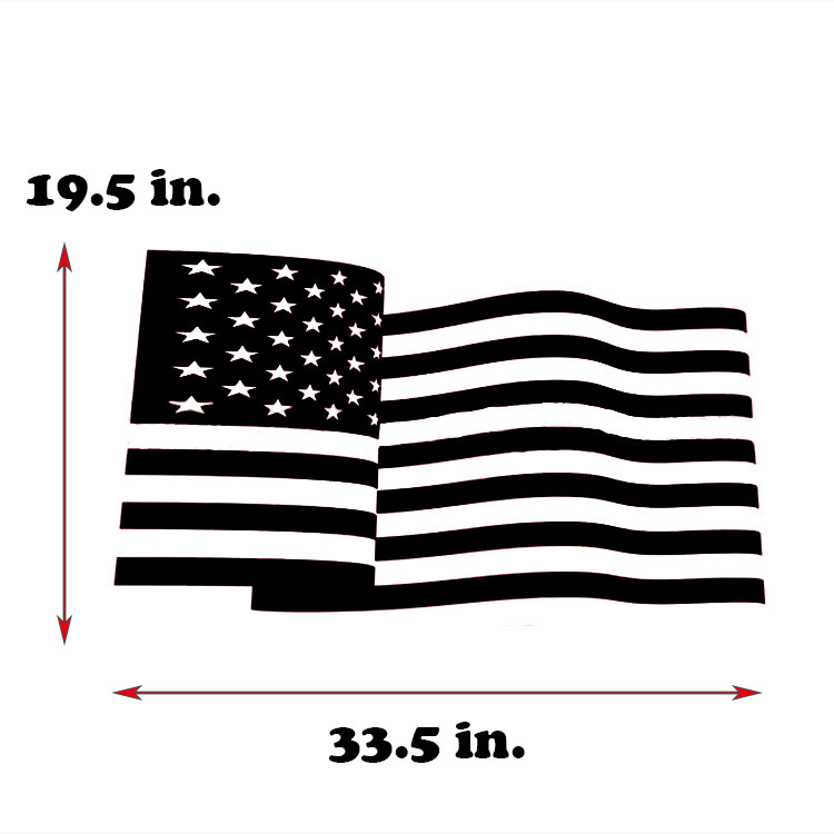 33.5″ x 19.5″ Waving American USA Flag Sticker Decal for Car Truck SUV Hood Door