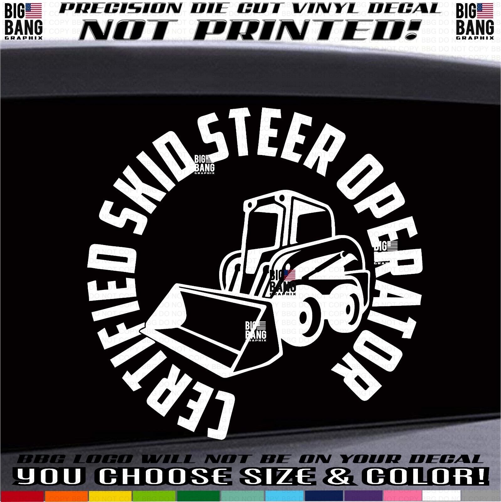 Certified Badass Skid Steer Loader Driver Operator Vinyl Decal Sticker Die Cut