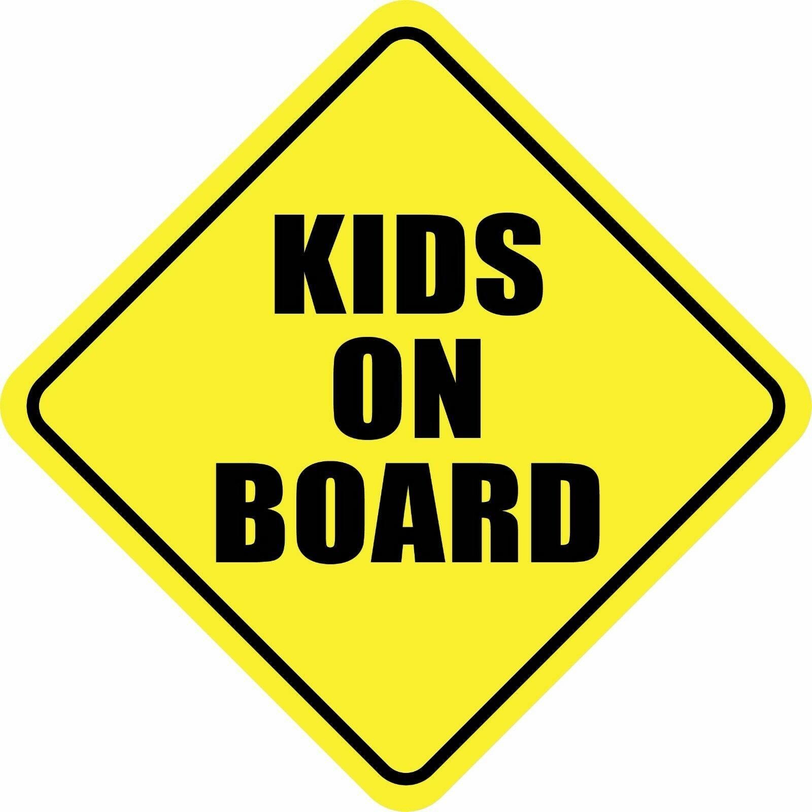 REFLECTIVE KIDS ON BOARD SIGN 3M Decal Nighttime Visible Sticker Car USA MADE