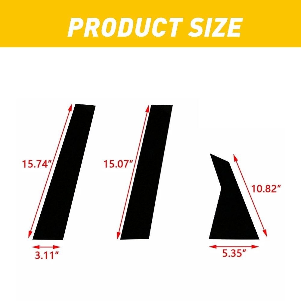 Door Window Pillar Posts Cover Trim For Honda Civic 10th 16-20 Glossy Bla D