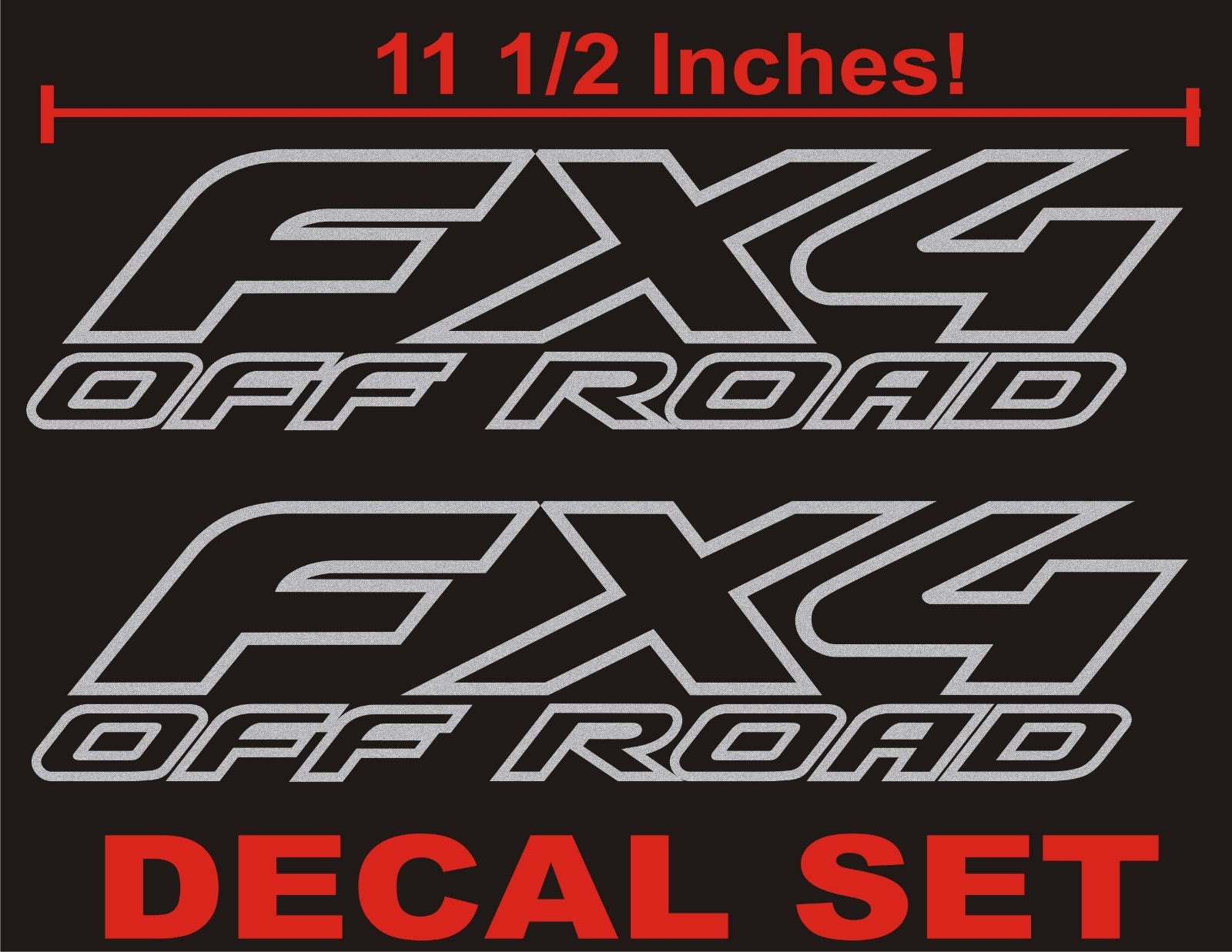 Fx4 OFF ROAD METALLIC SILVER Truck Bed Decal Set for Ford F150 Super Duty Ranger