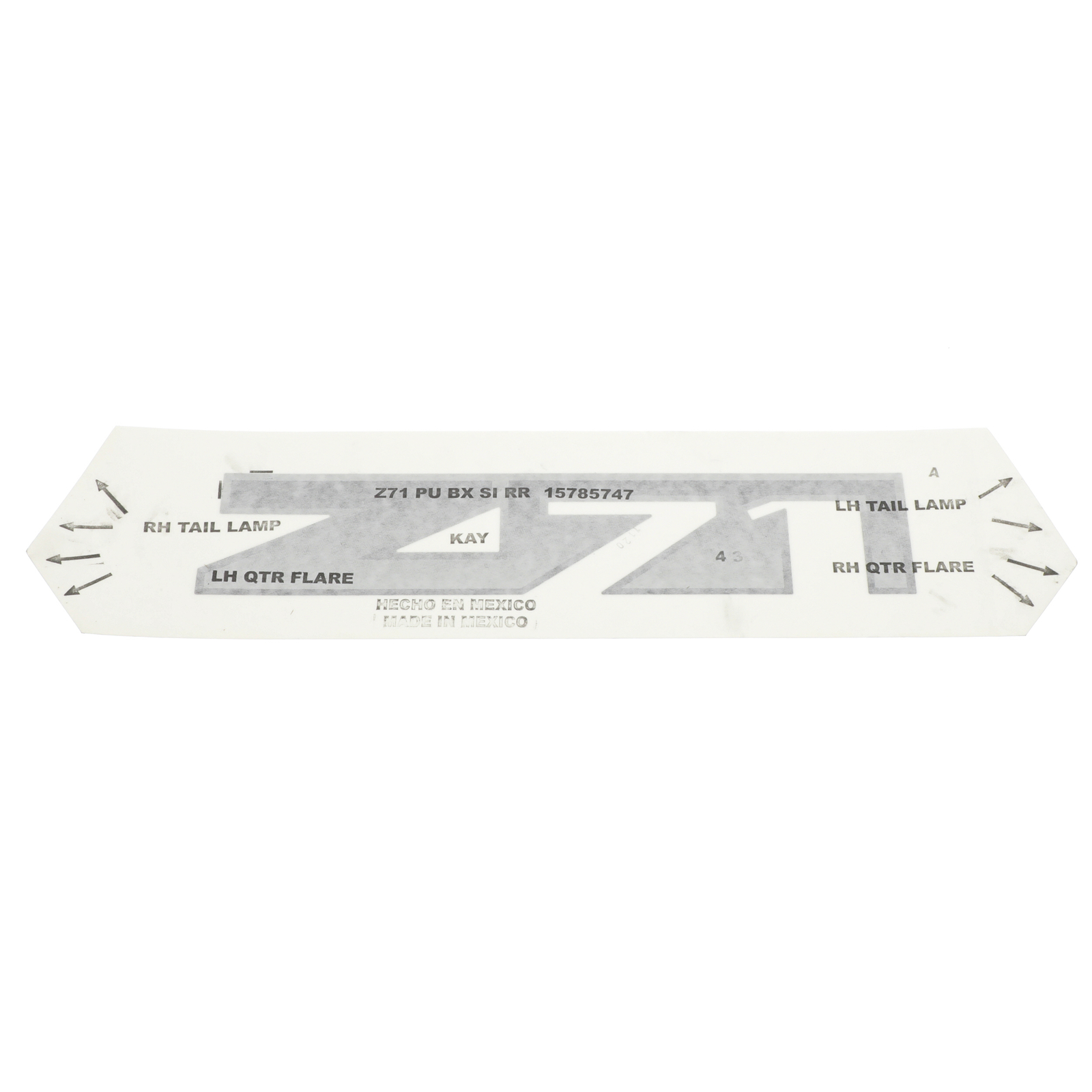OEM NEW Right or Left Bedside Z71 Logo Decal Sticker 02-06 Avalanche 15785747